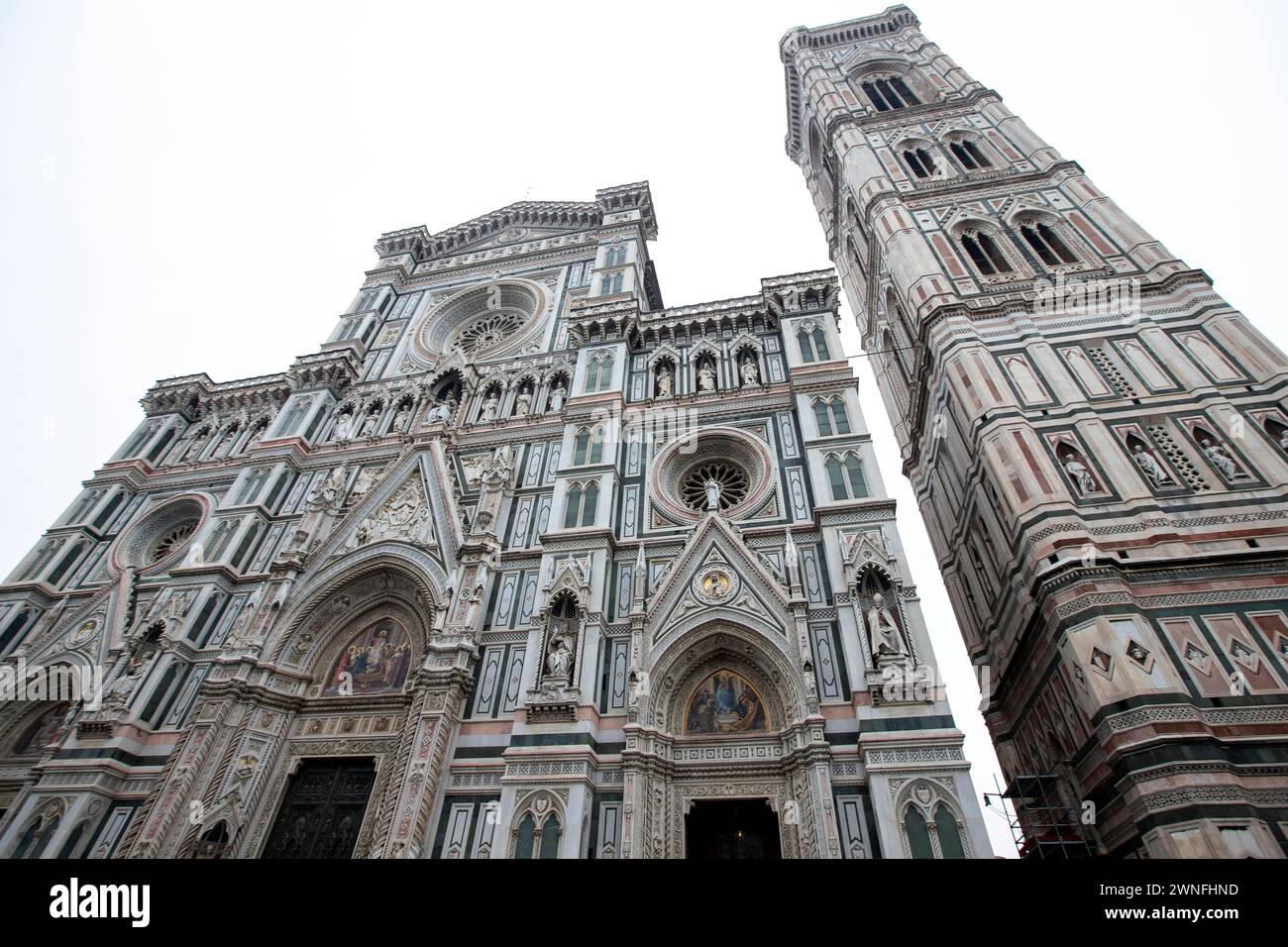 Facciata principale della Basilica di Santa Maria del Fiore (Basilica di Santa Maria del Fiore di Firenze, Italia Foto Stock