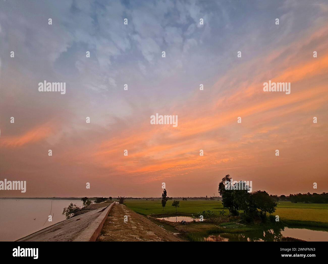 Il bellissimo paesaggio dell'isola di Sundarban nel Bengala Occidentale, in India Foto Stock