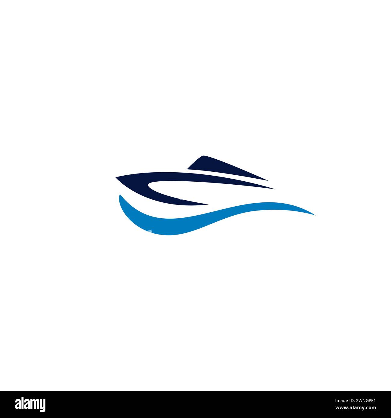 Logo della barca. Logo astratto della nave Illustrazione Vettoriale