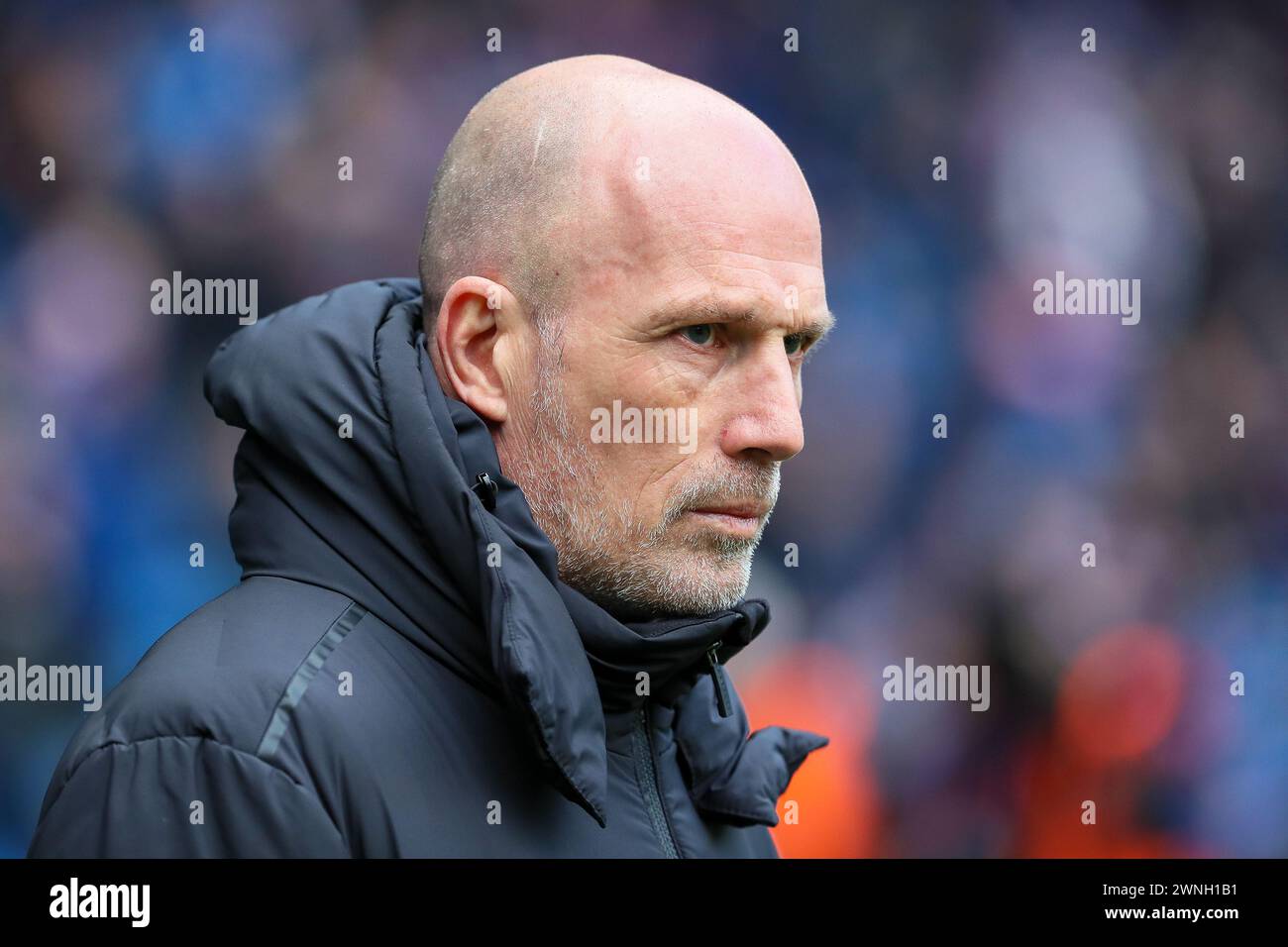 PHILIPPE CLEMENT, allenatore dei Rangers FC. Immagine scattata allo stadio Ibrox di Glasgow, Scozia, sede della squadra di calcio dei Rangers. Foto Stock