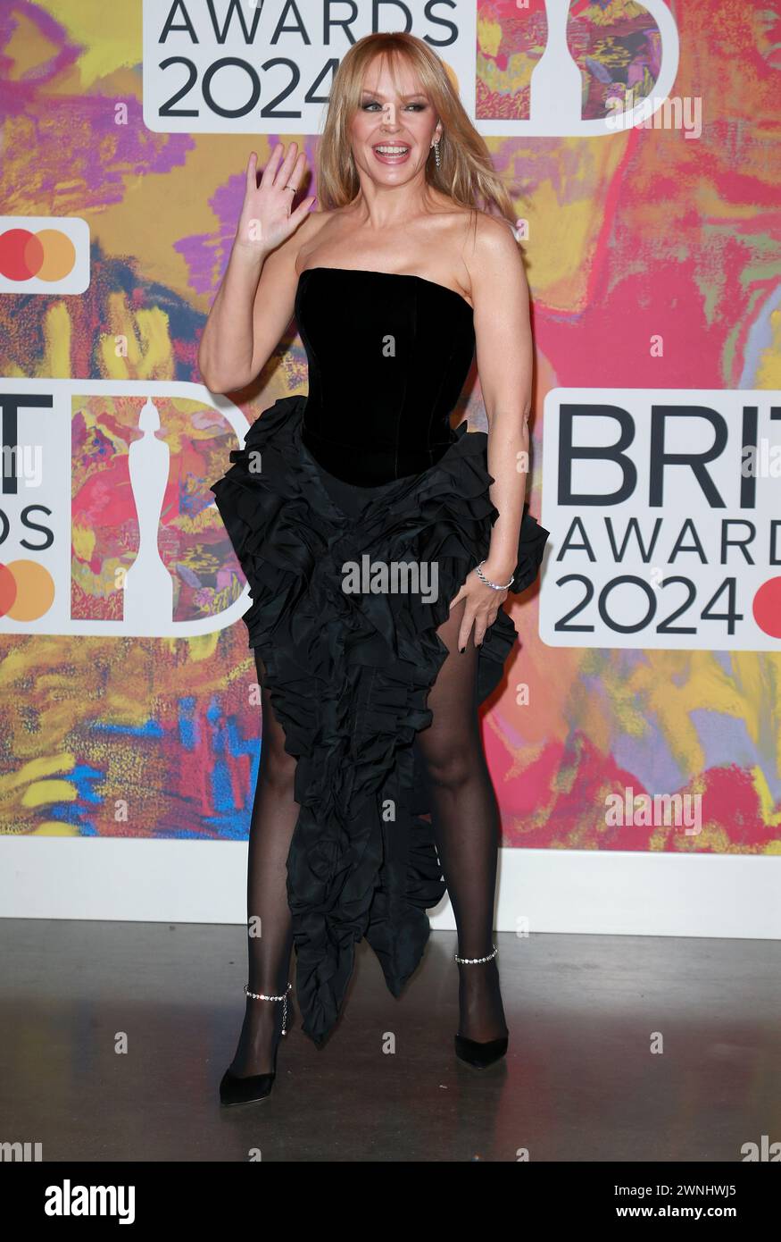 Londra, Regno Unito. 2 marzo 2024. Kylie Minogue partecipa ai BRIT Awards 2024 all'O2 Arena. Credito: SOPA Images Limited/Alamy Live News Foto Stock