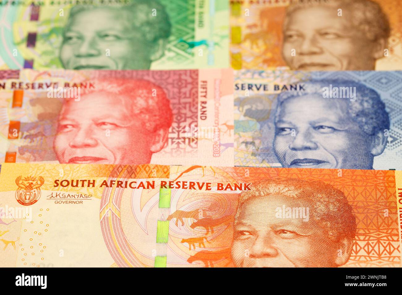 Denaro sudafricano - rand una storia d'affari Foto Stock