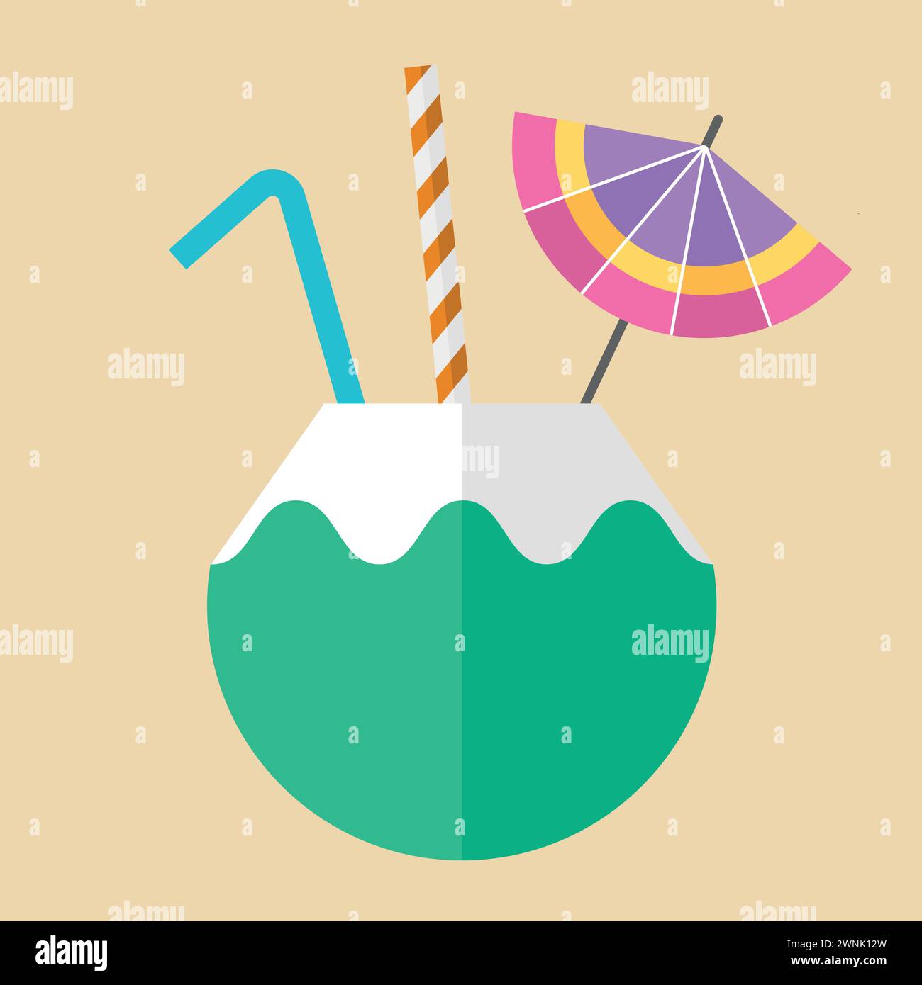 Illustrazione del vettore del cocktail Coco Illustrazione Vettoriale