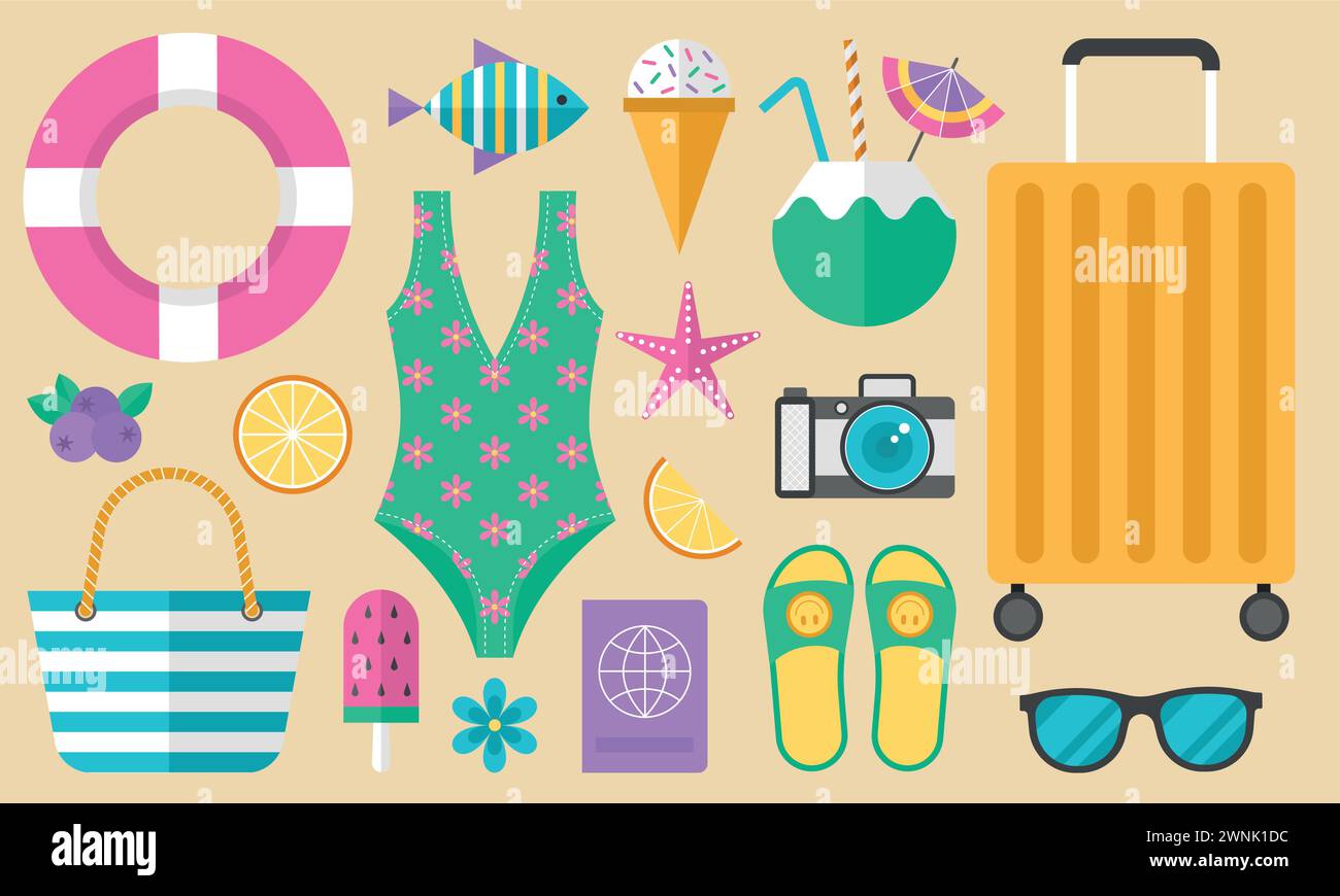 Icona vettoriale dell'ora legale foto Beach Illustrazione Vettoriale