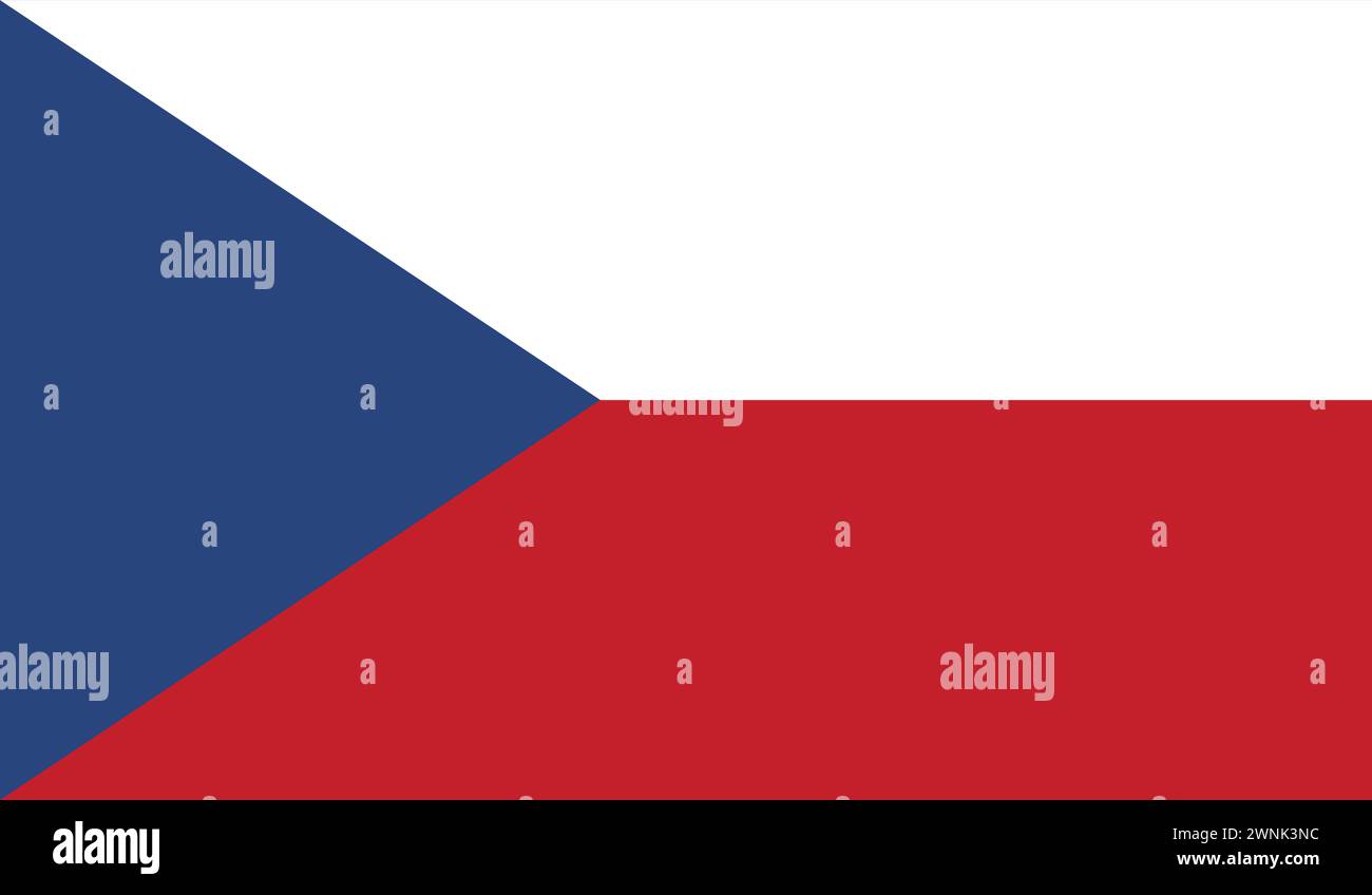Bandiera della Repubblica Ceca | bandiera nazionale del vettore ceco, segno della Repubblica Ceca Illustrazione Vettoriale