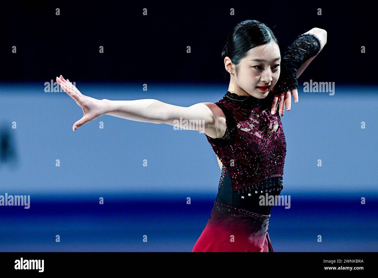 Jia SHIN (KOR), durante l'Exhibition Gala, ai Campionati del mondo juniores di pattinaggio di figura ISU 2024, alla Taipei Arena, il 3 marzo 2024 a Taipei, Taiwan. Crediti: Raniero Corbelletti/AFLO/Alamy Live News Foto Stock