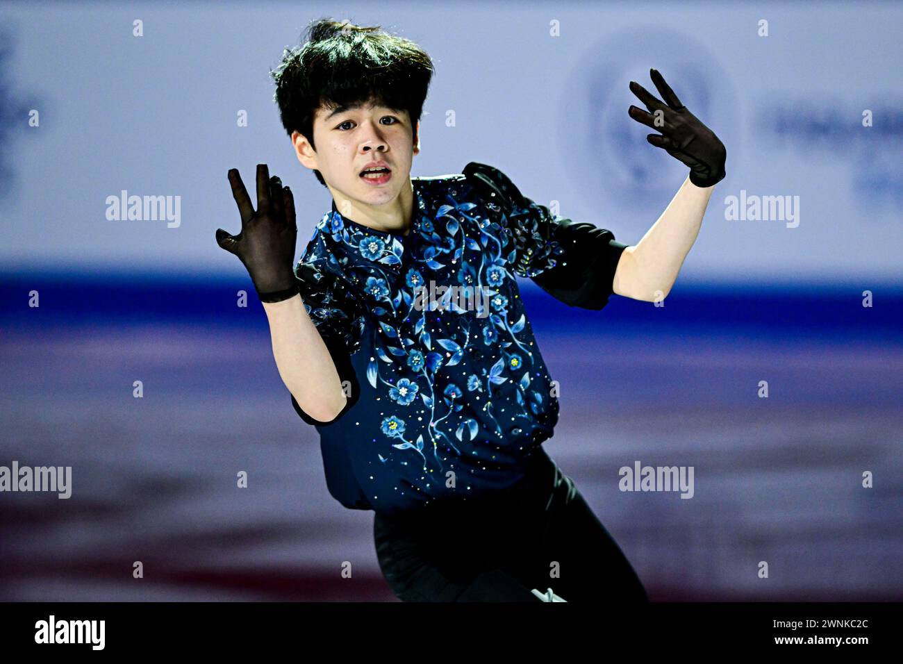 Minkyu SEO (KOR), durante l'Exhibition Gala, ai Campionati del mondo juniores di pattinaggio di figura ISU 2024, alla Taipei Arena, il 3 marzo 2024 a Taipei, Taiwan. Crediti: Raniero Corbelletti/AFLO/Alamy Live News Foto Stock