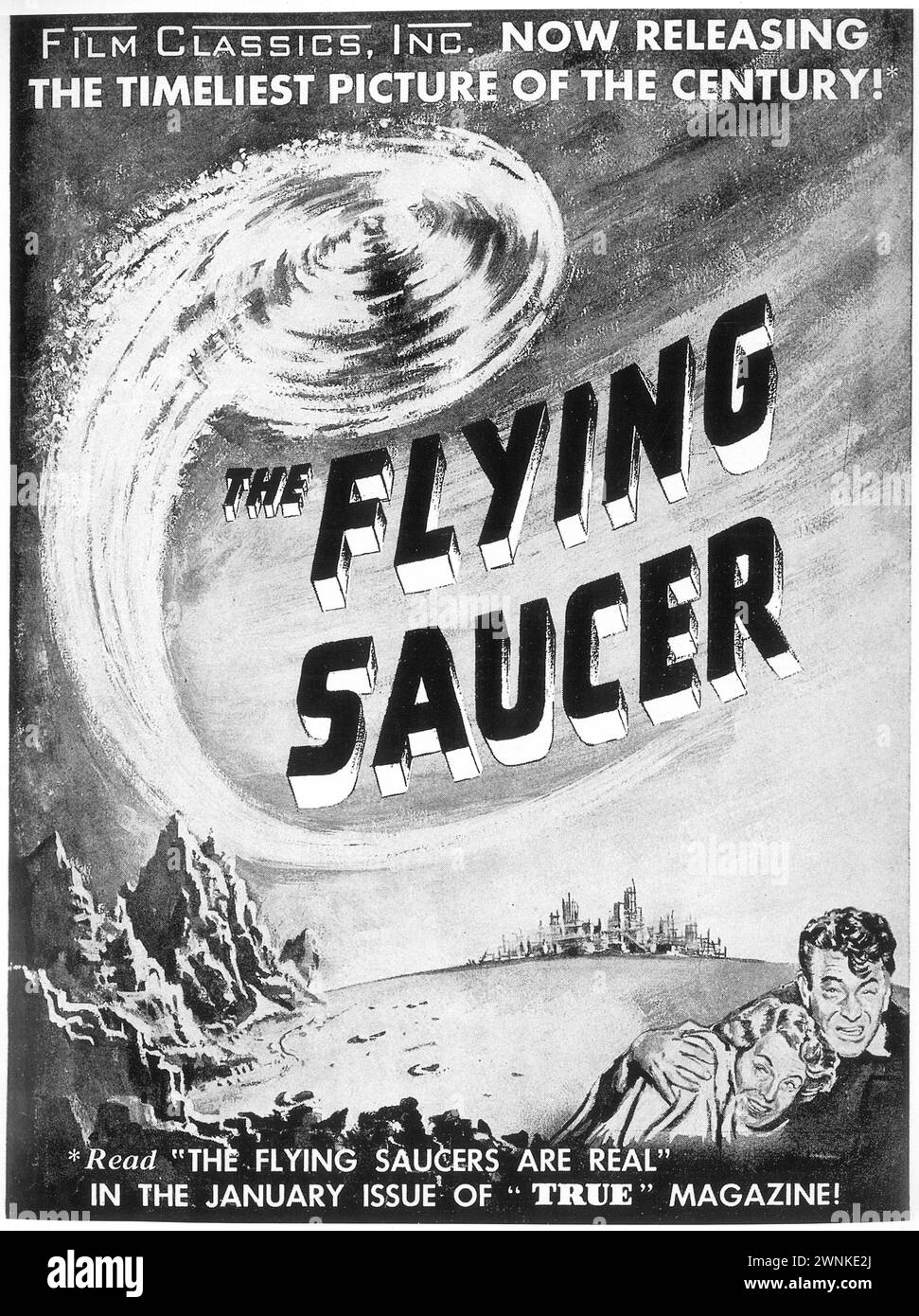 1950 poster del film The Flying Saucer, diretto da Mikel Conrad Foto Stock