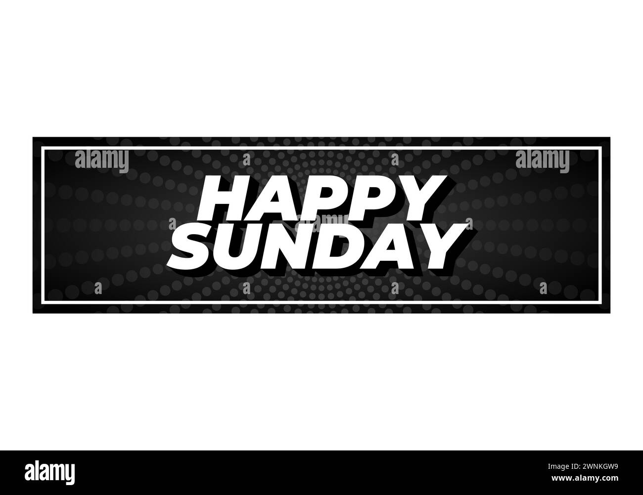 Buona domenica. Progettazione di effetti di testo in effetto 3D con colori accattivanti Illustrazione Vettoriale