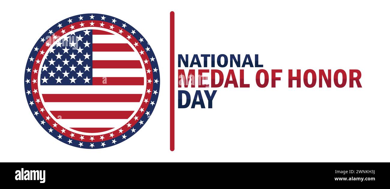 National Medal of Honor Day. Adatto per biglietti d'auguri, poster e striscioni. Illustrazione Vettoriale