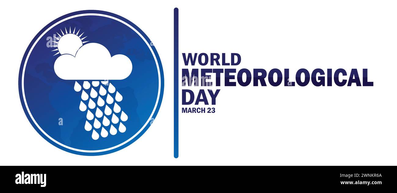 Giornata meteorologica mondiale. Adatto per biglietti d'auguri, poster e striscioni. Illustrazione Vettoriale