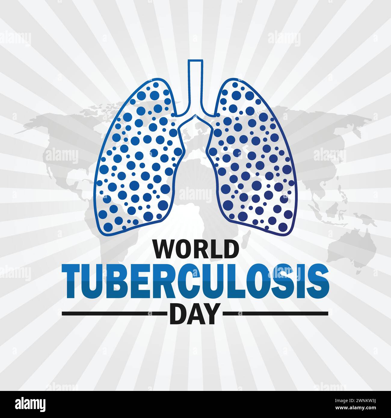 Giornata mondiale della tubercolosi. Concetto di vacanza. Modello per sfondo, banner, scheda, poster con iscrizione di testo Illustrazione Vettoriale