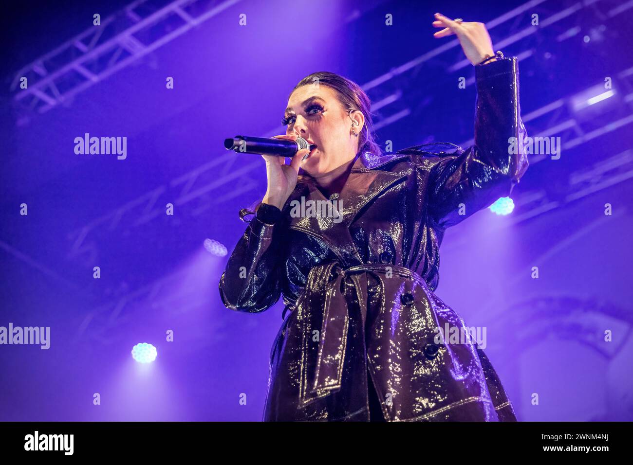 Oslo, Norvegia. 28 febbraio 2024. La band heavy metal svedese Amaranthe esegue un concerto dal vivo al Sentrum Scene di Oslo. Qui la cantante Elize Ryd viene vista dal vivo sul palco. (Foto (credito fotografico: Gonzales Photo - Terje Dokken). Foto Stock