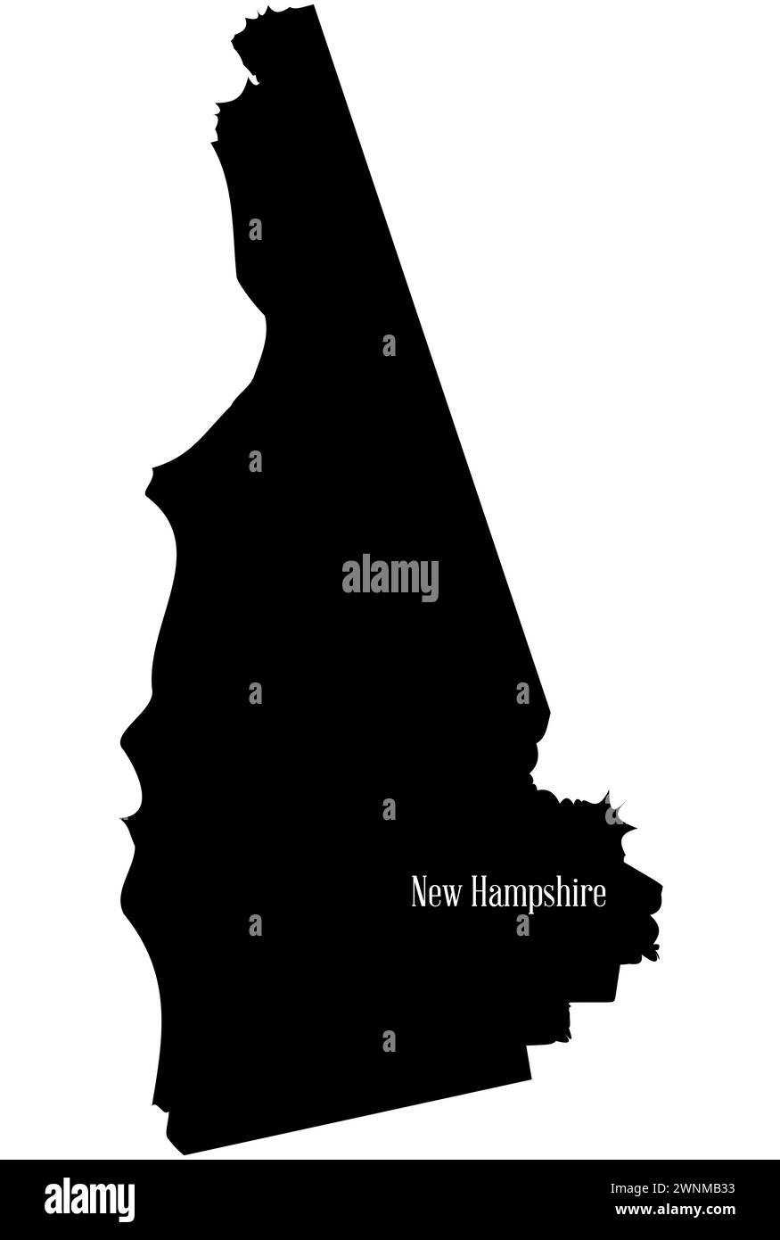 Sagoma della mappa dello stato del New Hampshire Foto Stock