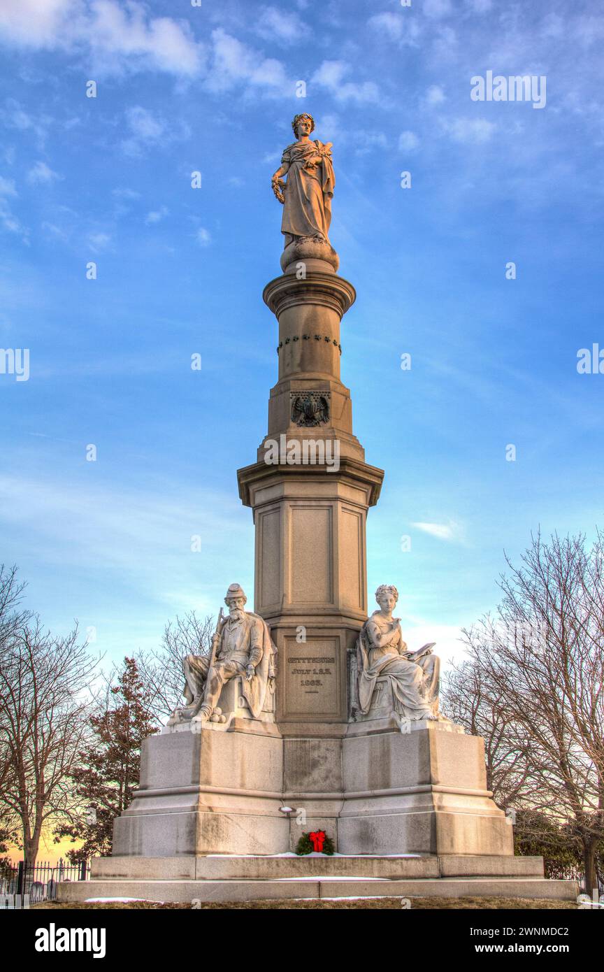 Monumento nazionale del soldato al Gettysburg National Military Park Foto Stock