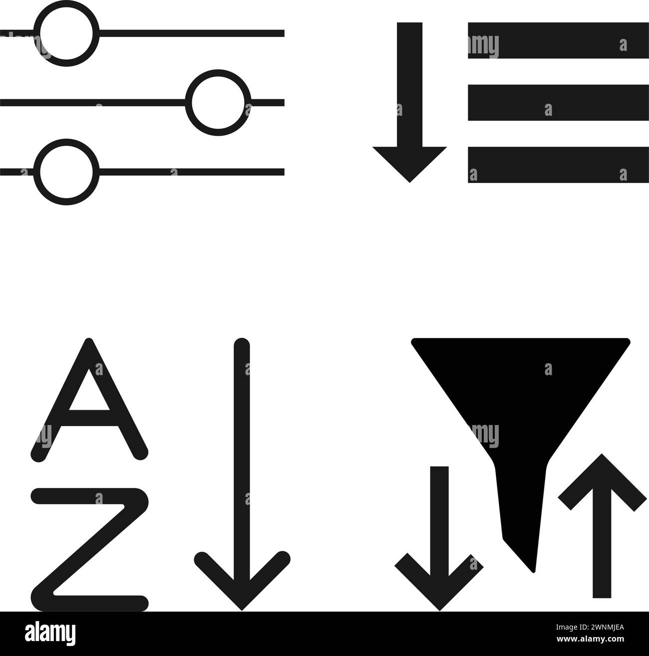 disegno dell'illustrazione vettoriale dell'icona del filtro di ricerca Illustrazione Vettoriale