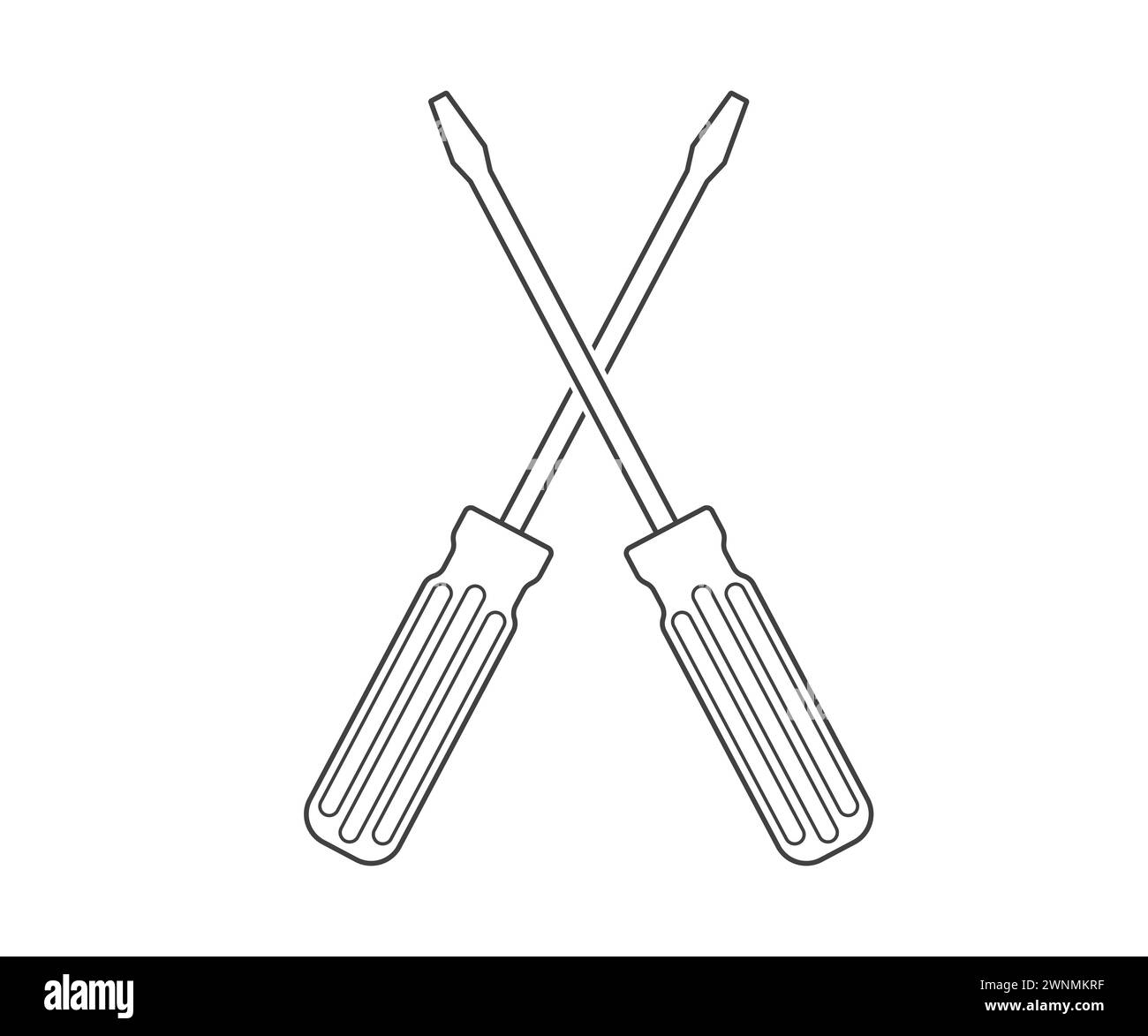 Cacciaviti a croce, cacciaviti , cacciaviti monogramma, utensili meccanici SVG, cacciaviti Illustrazione Vettoriale