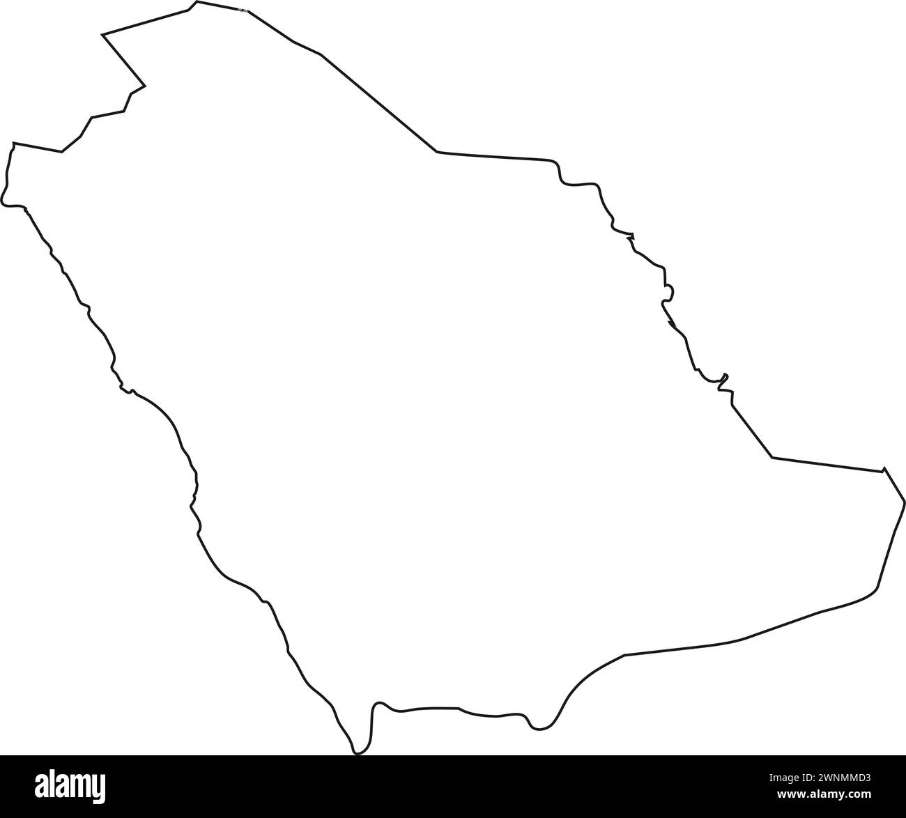 Disegno dell'illustrazione vettoriale dell'icona della mappa dell'Arabia Saudita Illustrazione Vettoriale