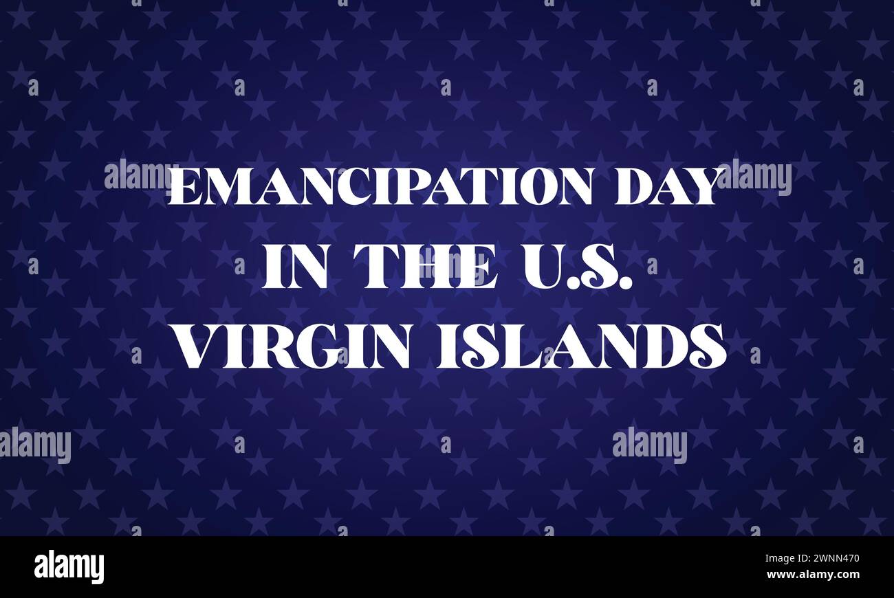 Emancipazione Day nelle Isole Vergini americane testo elegante con disegno a bandiera usa Illustrazione Vettoriale