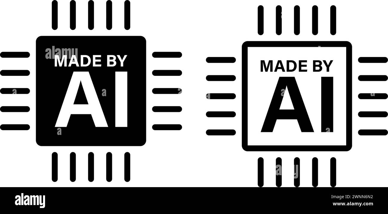 Set di icone realizzato dal processore ai Illustrazione Vettoriale