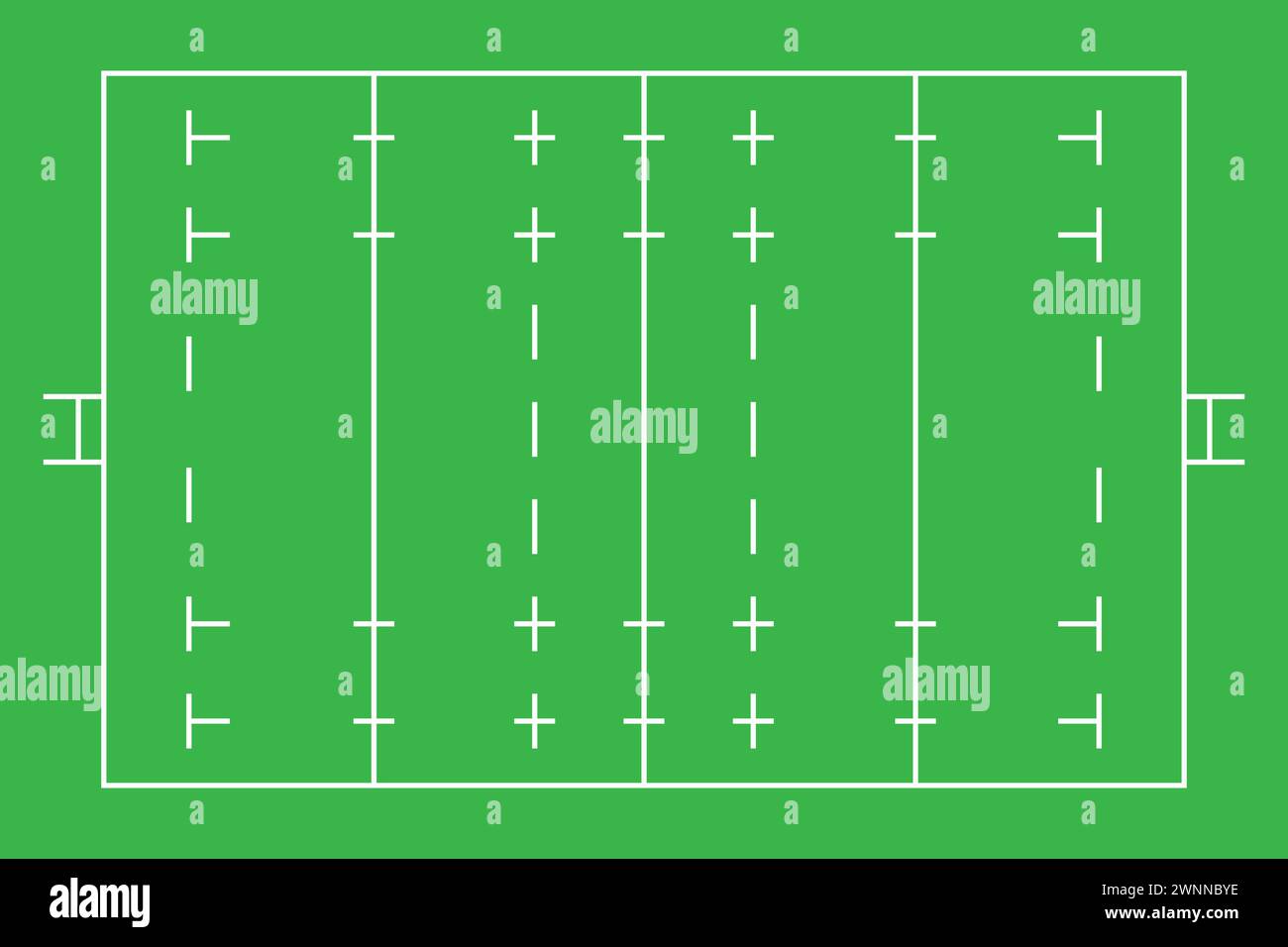 Concetto di sport di fondo sul campo di rugby Illustrazione Vettoriale