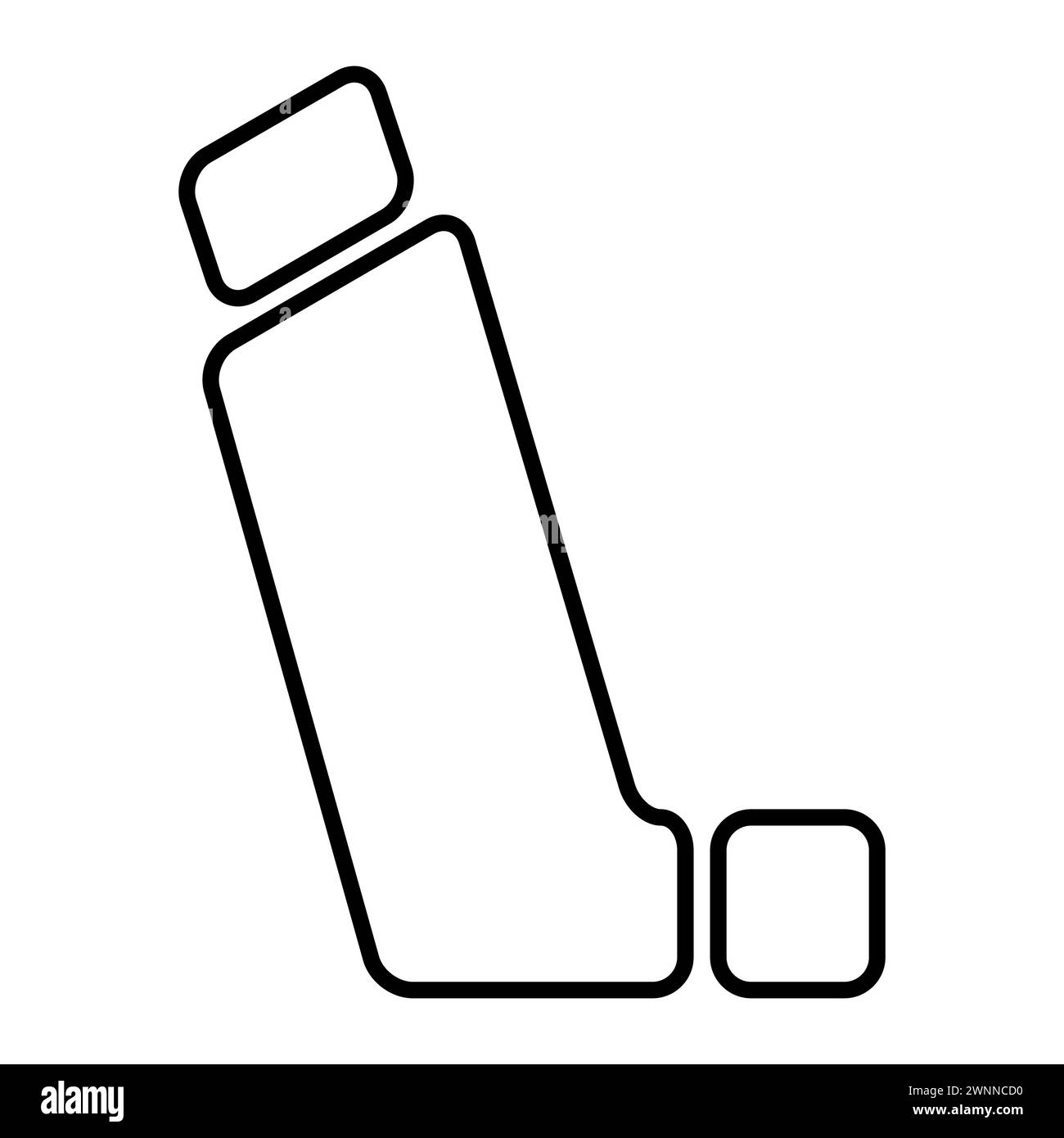 Icona disegno inalatore asma, segno medico di assistenza sanitaria, illustrazione vettoriale grafica . Illustrazione Vettoriale