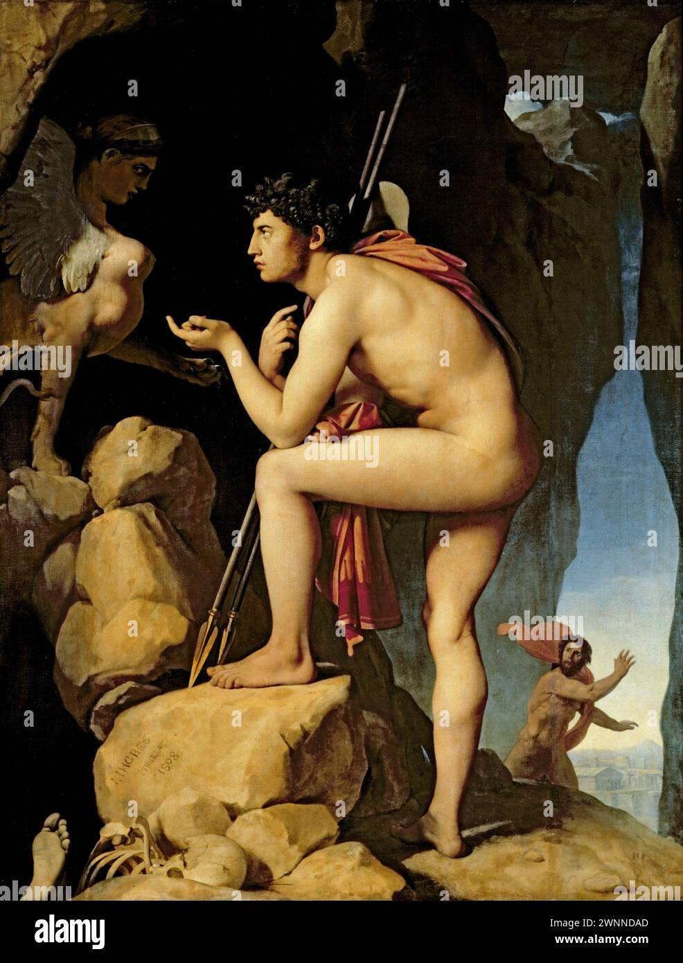 Edipo e la Sfinge è un dipinto dell'artista neoclassico francese Jean-Auguste-Dominique Ingres Foto Stock