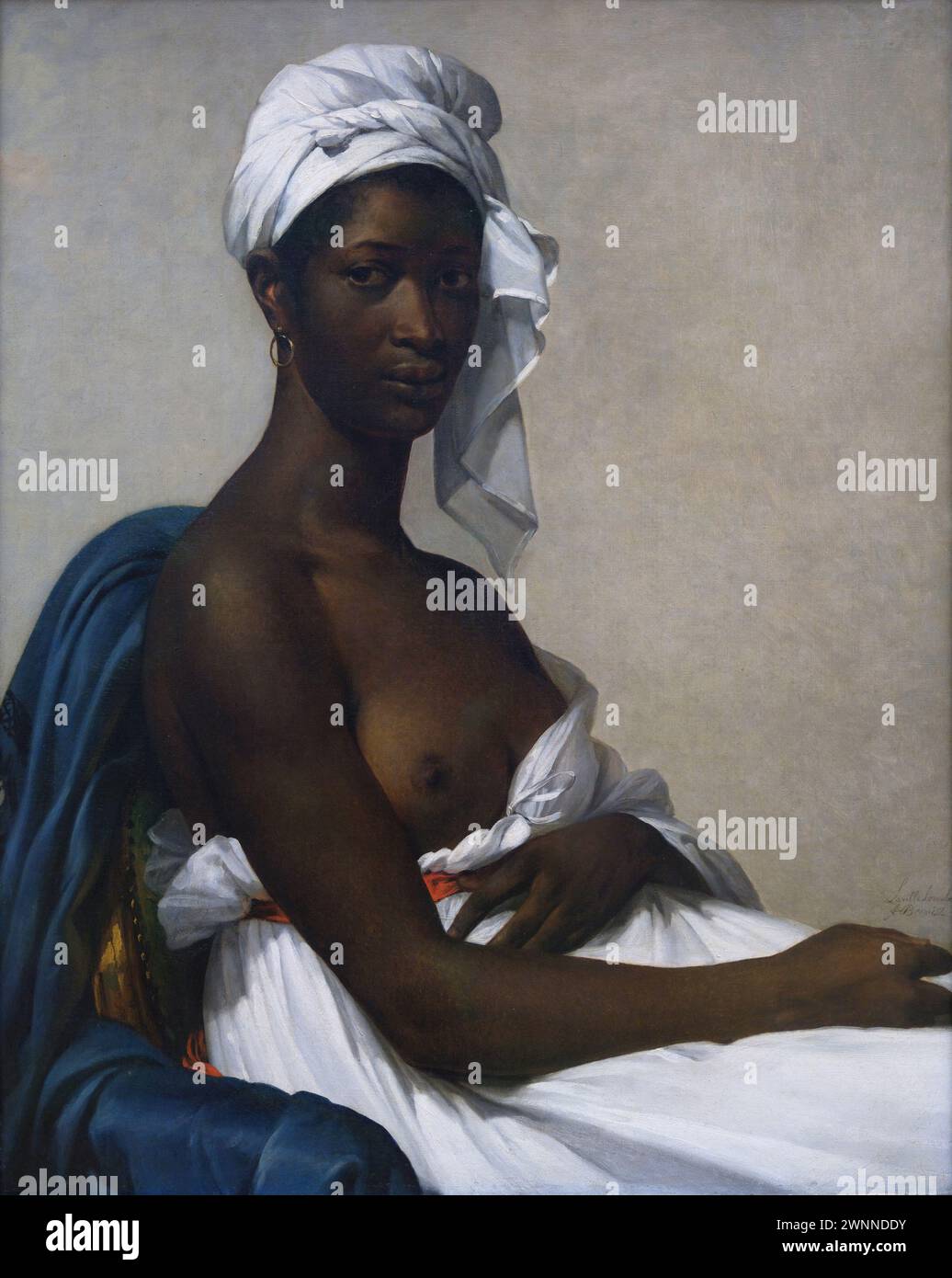 Il ritratto di Madeleine, noto anche come "Ritratto di una donna nera" (in francese: Portrait d'une femme noire o Portrait d'une negresse), è un dipinto ad olio su tela dell'artista francese Marie-Guillemine Benoist. Foto Stock