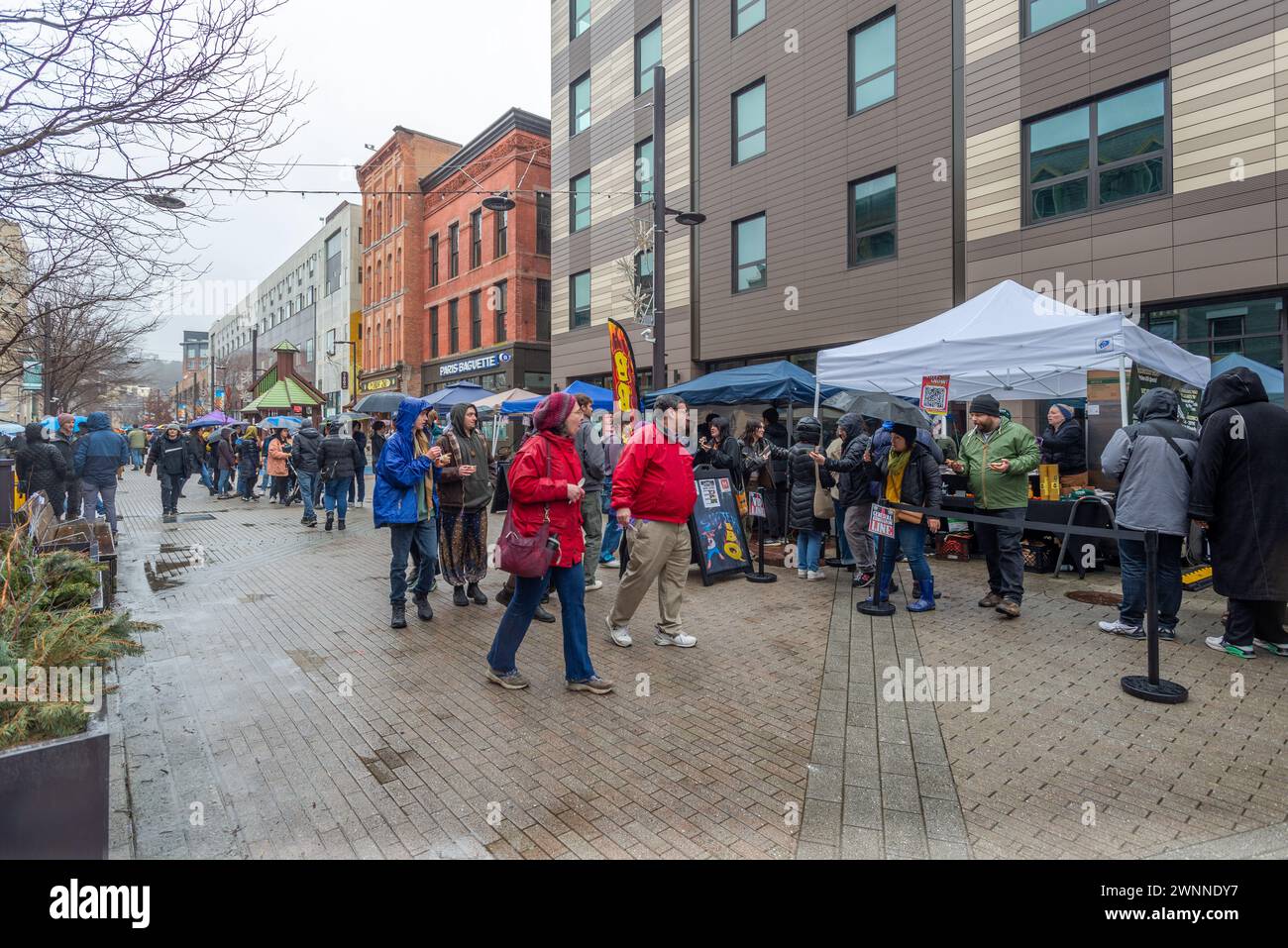 Ithaca Commons. Chili Cook Off. Contea di Tompkins. Ithaca, New York Foto Stock