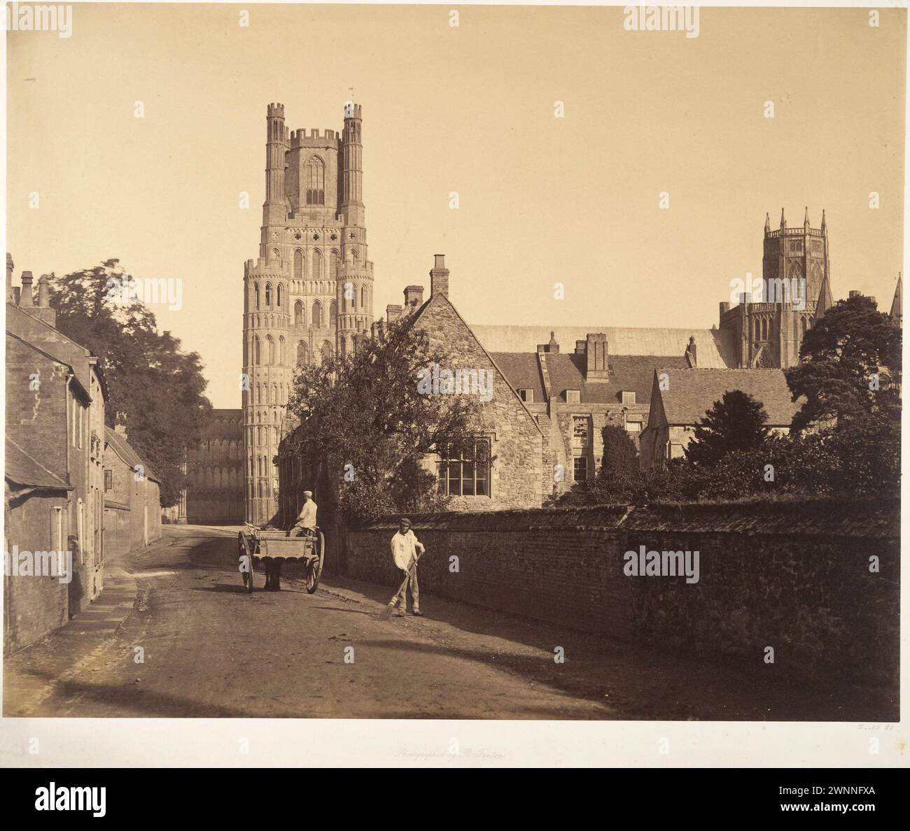 Ely Cathedral, della Grammar School. Roger Fenton. 1857. Stampa albume argento dal vetro negativo. Foto Stock
