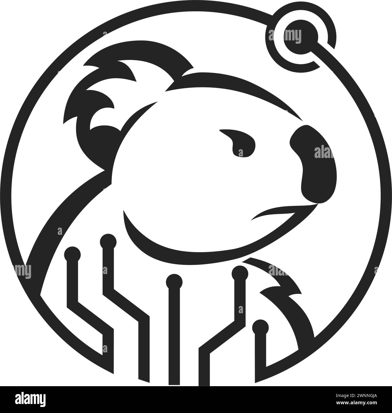 Modello logo Koala isolato. Identità del marchio. Icona grafica vettoriale Illustrazione Vettoriale