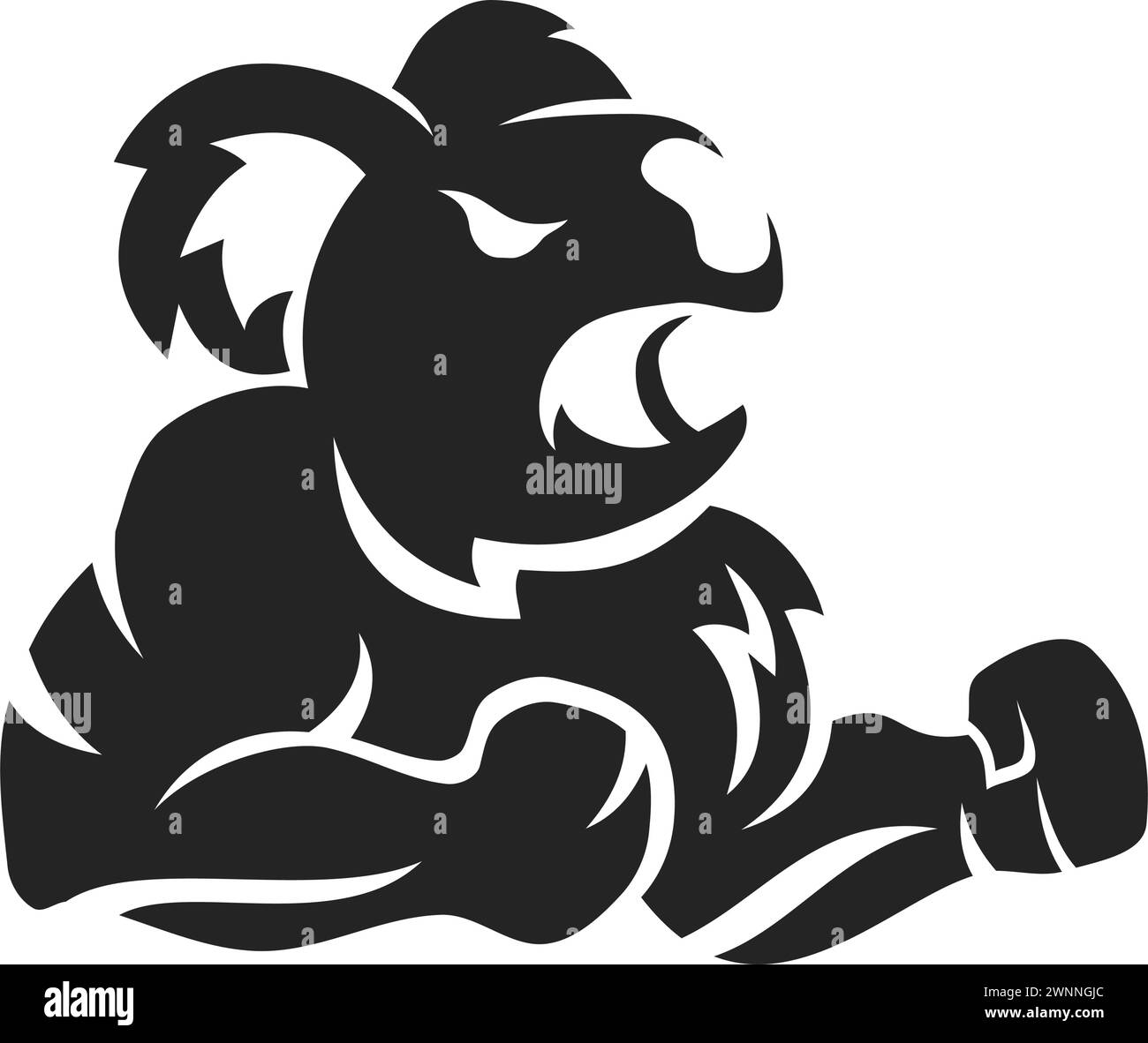 Modello logo Koala isolato. Identità del marchio. Icona grafica vettoriale Illustrazione Vettoriale