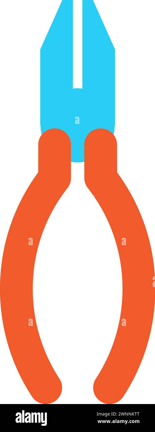 Pinze manuali per elettricisti e falegnami. Utensili e attrezzature professionali per l'edilizia di specialisti altamente qualificati. Semplice isola vettoriale piatta Illustrazione Vettoriale