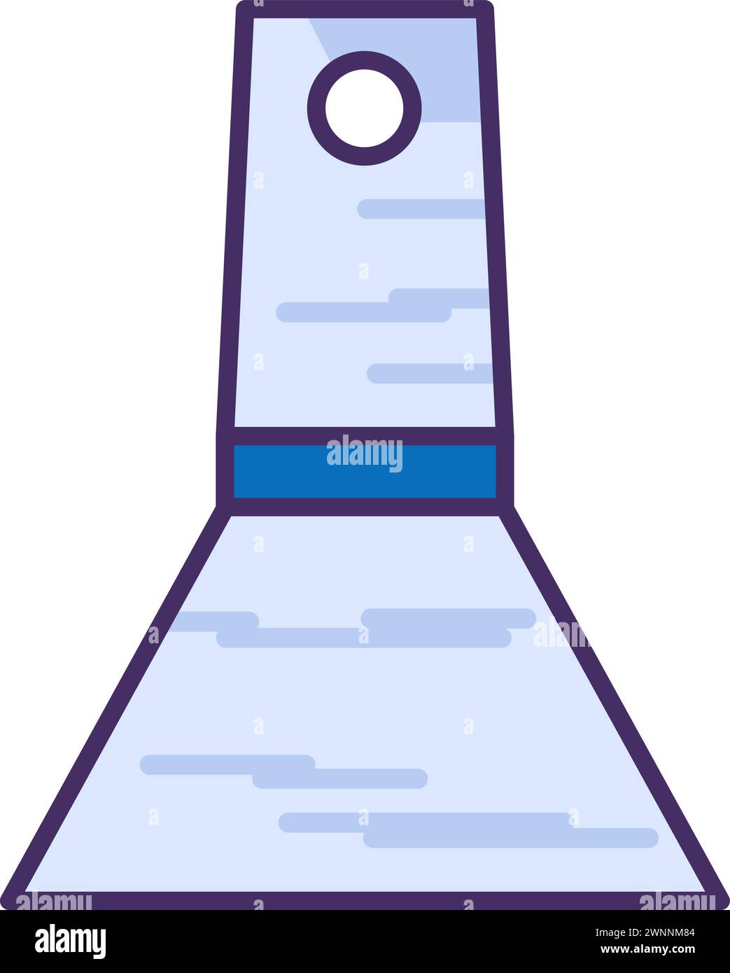 Riparare la spatola da costruzione con lama larga in metallo. Utensili e attrezzature professionali per il fai da te di specialisti altamente qualificati. Vettore colorato semplice Illustrazione Vettoriale