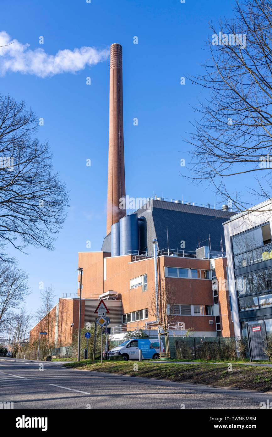 L'impianto di riscaldamento Igony Essen-Rüttenscheid, un impianto di teleriscaldamento alimentato a gas naturale, che fornisce l'ospedale universitario di Essen e l'Alfr Foto Stock