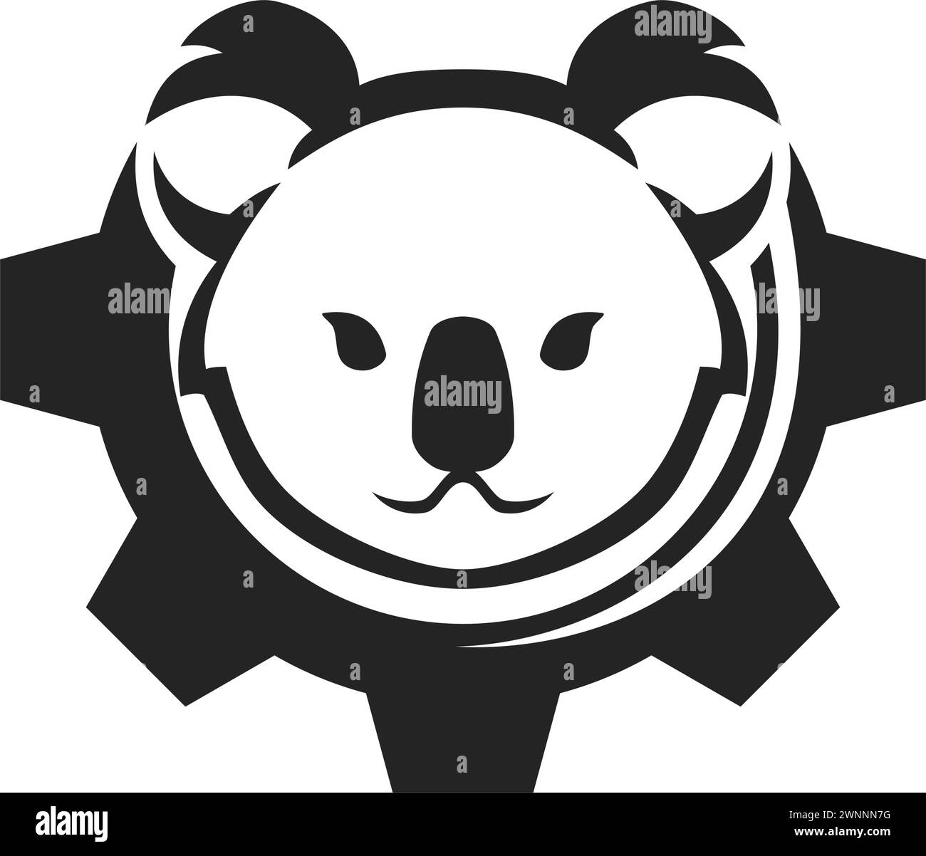 Modello logo Koala isolato. Identità del marchio. Icona grafica vettoriale Illustrazione Vettoriale