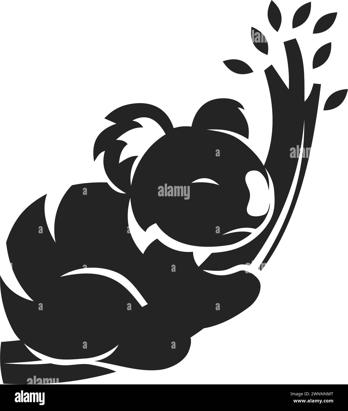 Modello logo Koala isolato. Identità del marchio. Icona grafica vettoriale Illustrazione Vettoriale