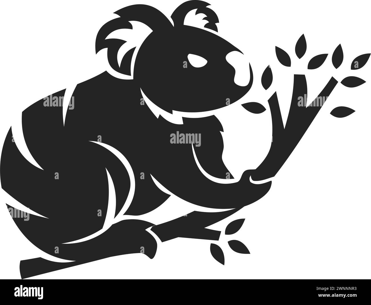 Modello logo Koala isolato. Identità del marchio. Icona grafica vettoriale Illustrazione Vettoriale
