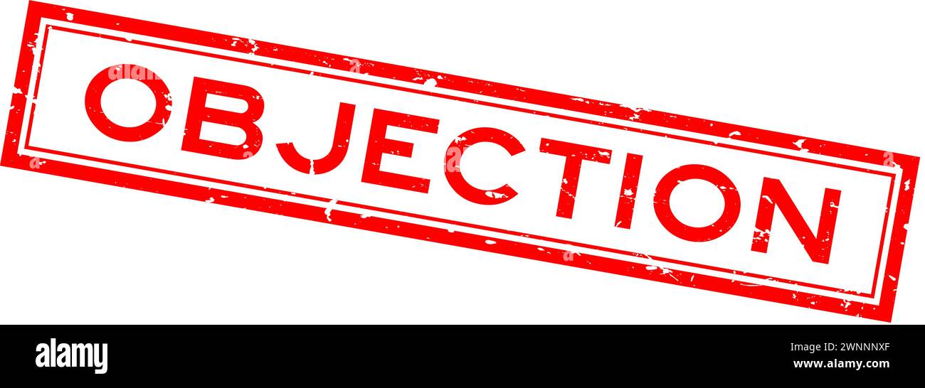 Grunge la parola rossa di opposizione timbro in gomma quadrato su sfondo bianco Illustrazione Vettoriale