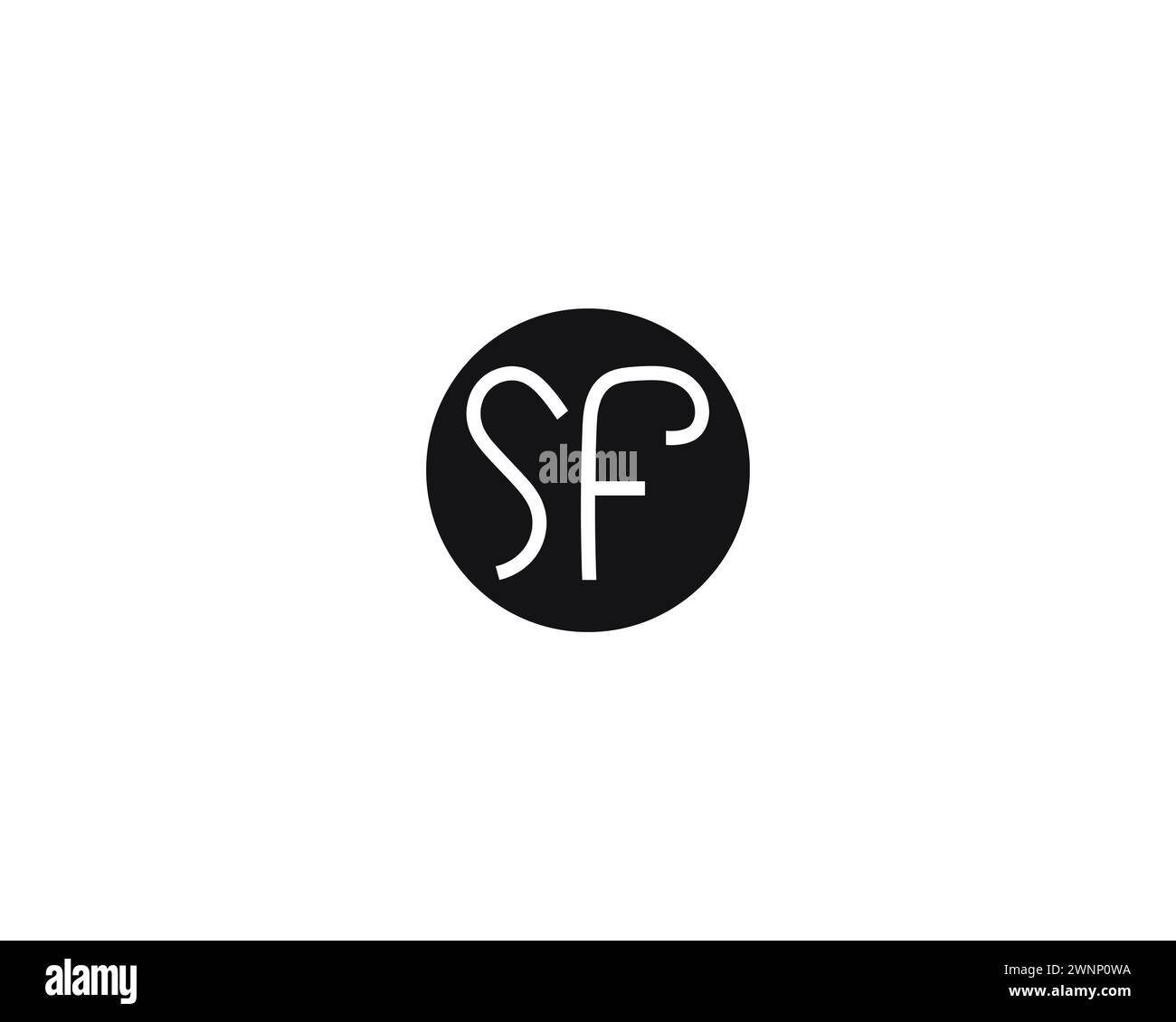 Modello vettoriale di design con logo Creative Letter SF Illustrazione Vettoriale