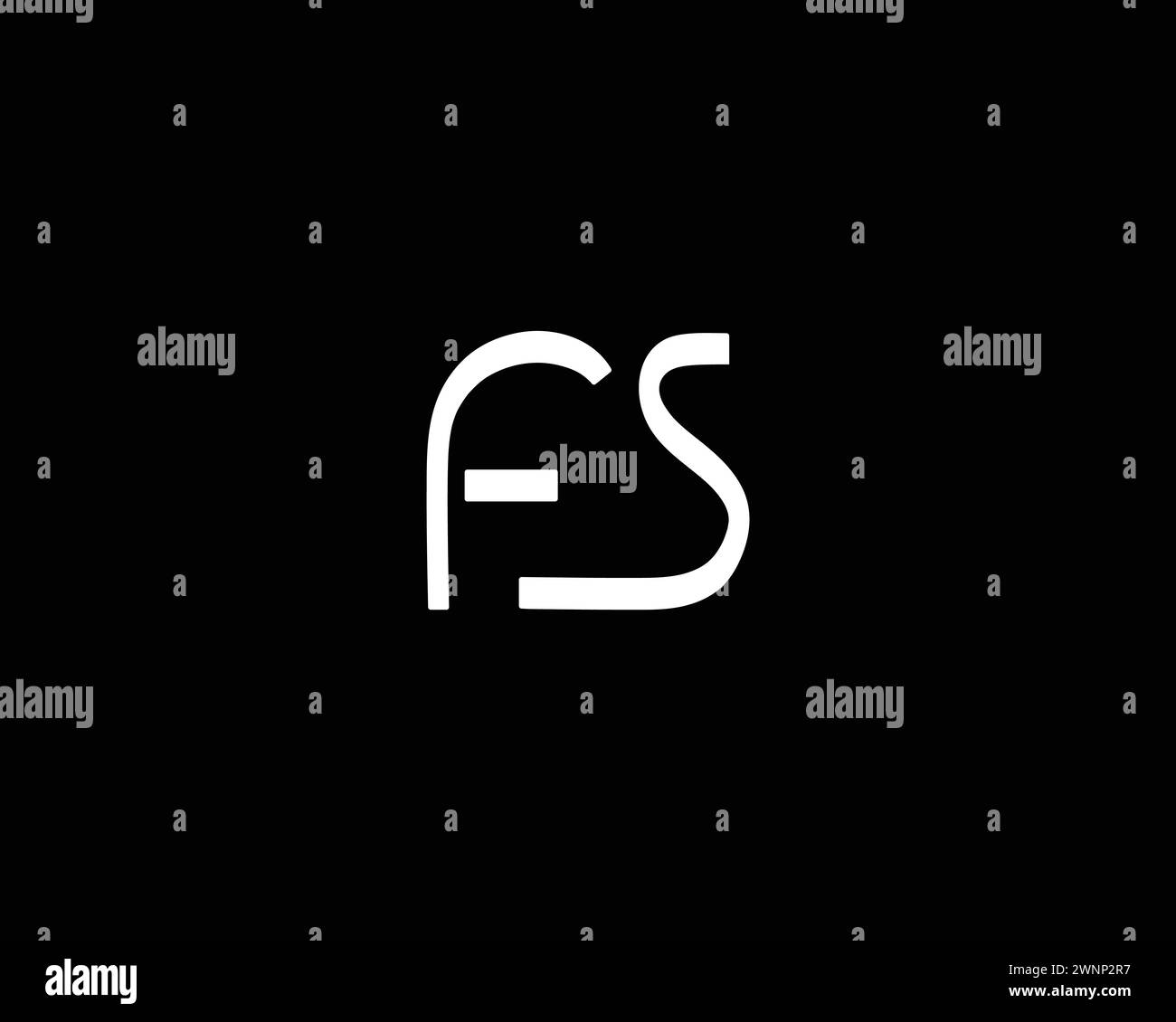 Modello vettoriale per il design del logo Creative Letter FS Illustrazione Vettoriale