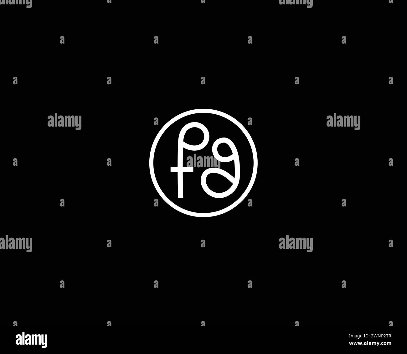 Modello vettoriale di design del logo FG lettera creativa Illustrazione Vettoriale