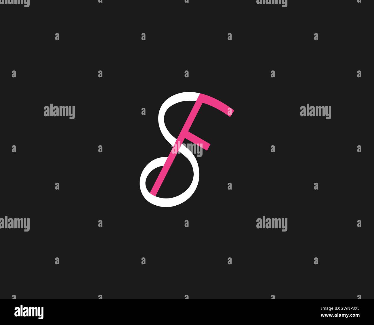 Lettera iniziale modello vettoriale del logo SF Illustrazione Vettoriale