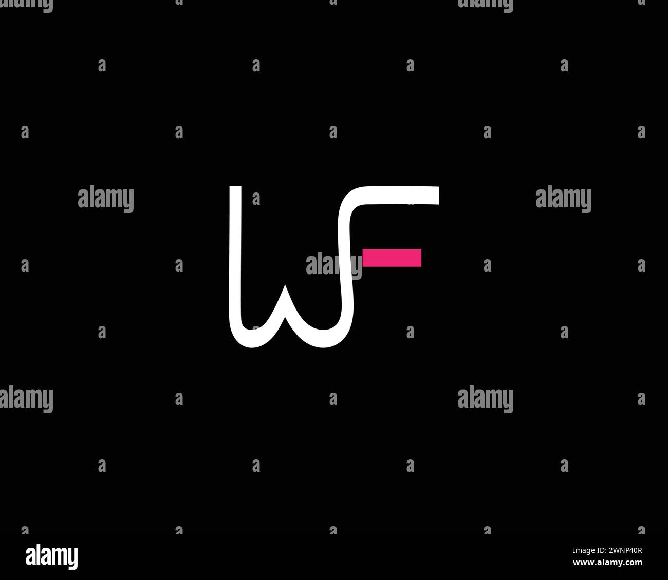 Modello vettoriale di design lettera WF creativa Illustrazione Vettoriale