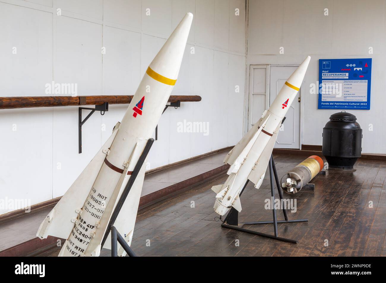 Rockets, National Maritime Museum, Valparaiso, Cile, Sud America Foto Stock