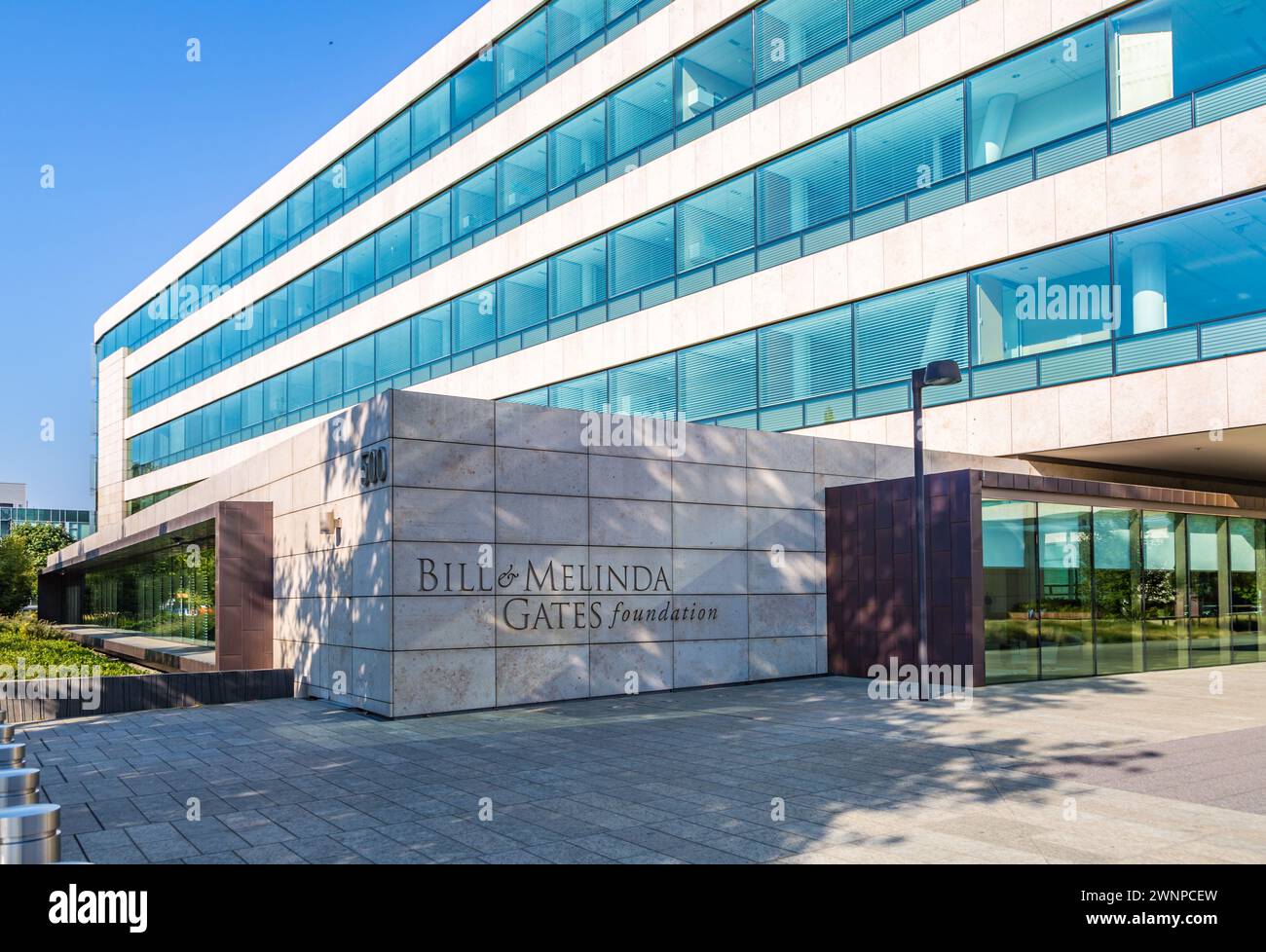 Sede della Bill and Melinda Gates Foundation nel centro di Seattle, Washington Foto Stock