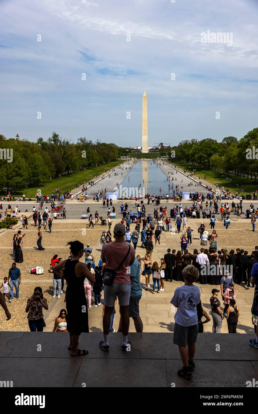 Il sito che guarda verso il monumento a Washington dove Martin Luther King ha tenuto il suo famoso discorso "i have A Dream". Foto Stock