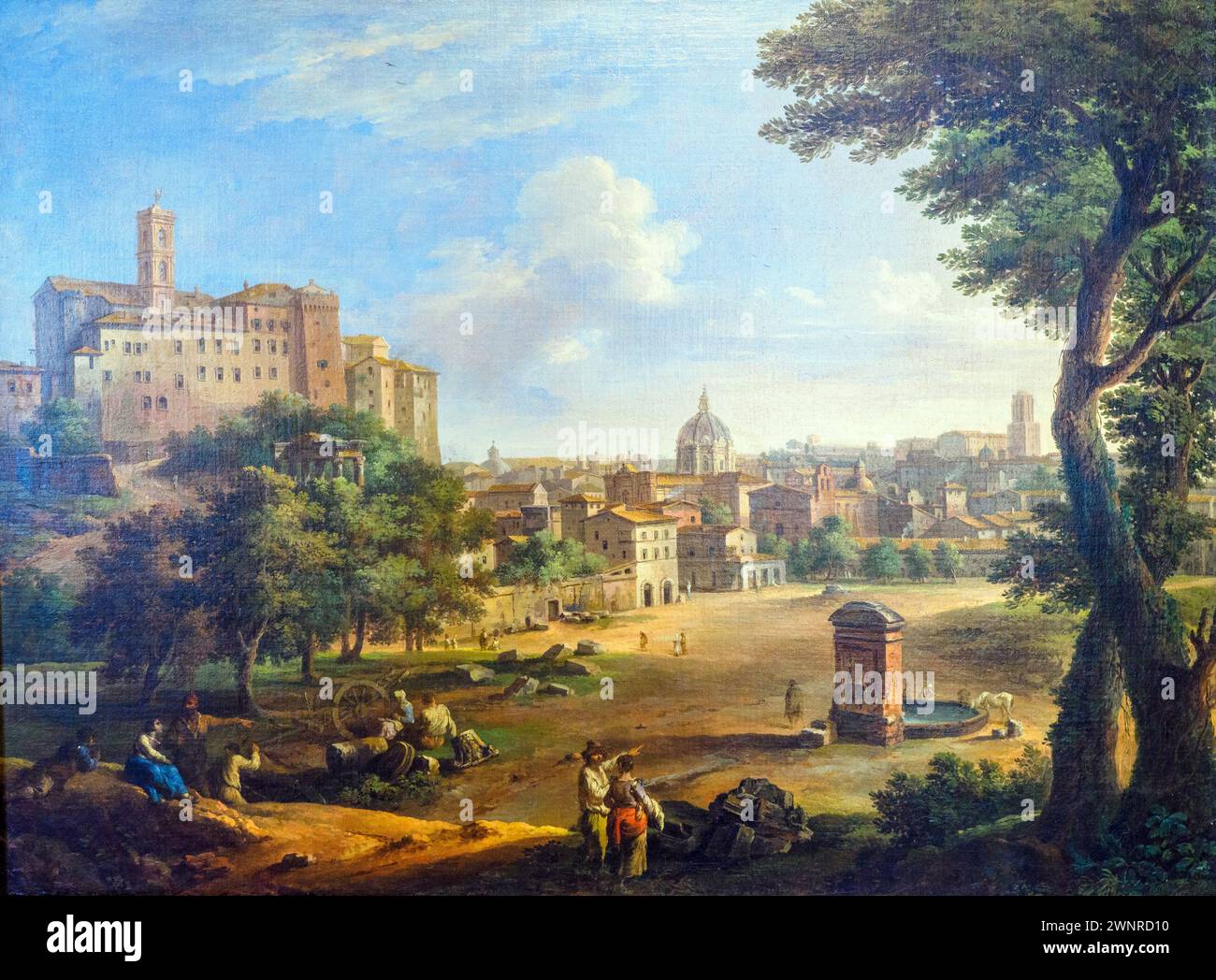 Vista del Campidoglio e campo vino 1760-1770 ca. Di Paolo Anesi (1697-1773) Paolo Monaldi (1704-1780) - olio su tela - Museo di Roma, Italia Foto Stock