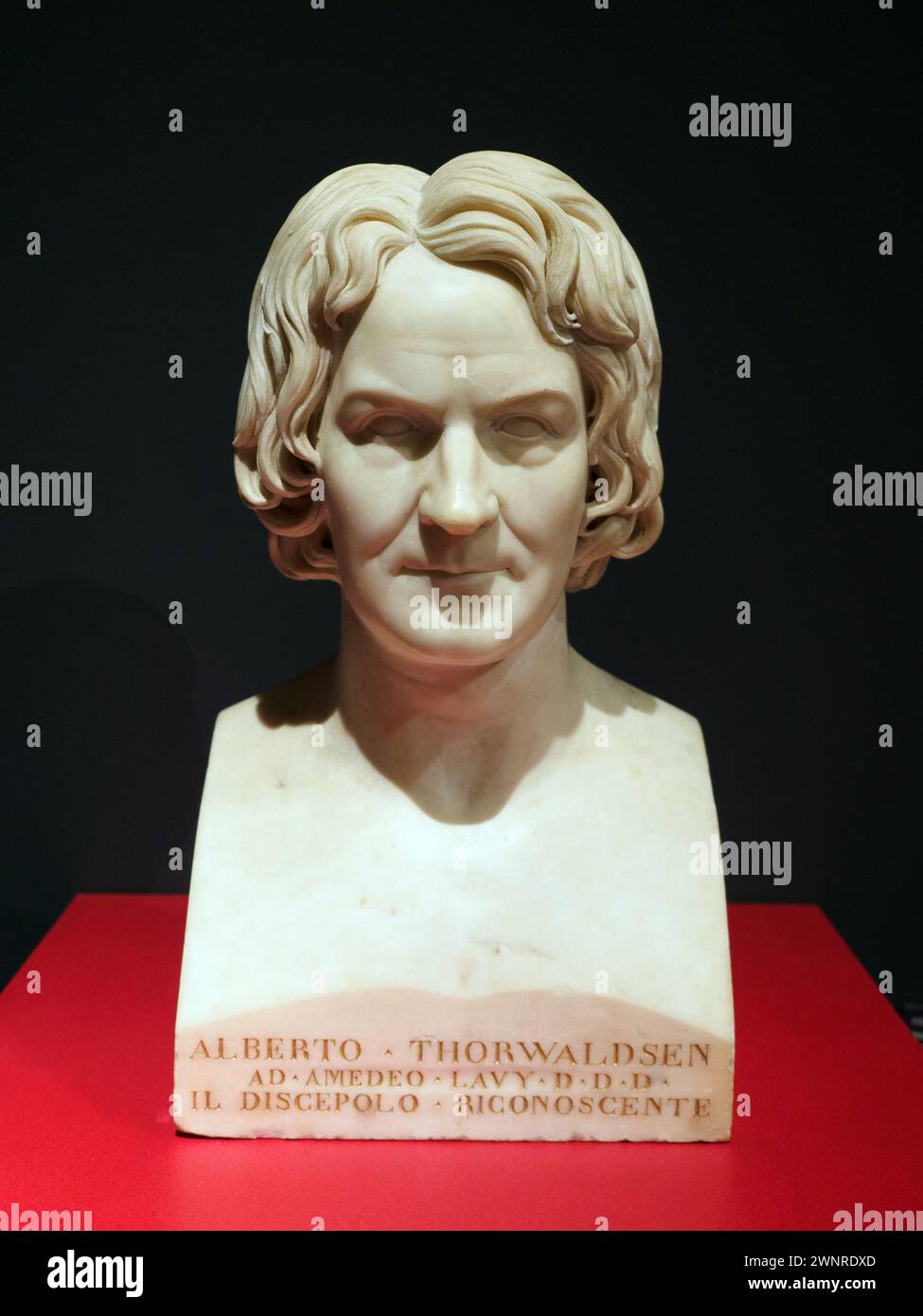 Ritratto di Bertel Thorvaldsen (1770 - 1844, scultore e medaglista danese e islandese) di Pietro Antonio Bienaime' (1781-1857) - marmo, 1826 - Museo di Roma, Roma, Italia Foto Stock