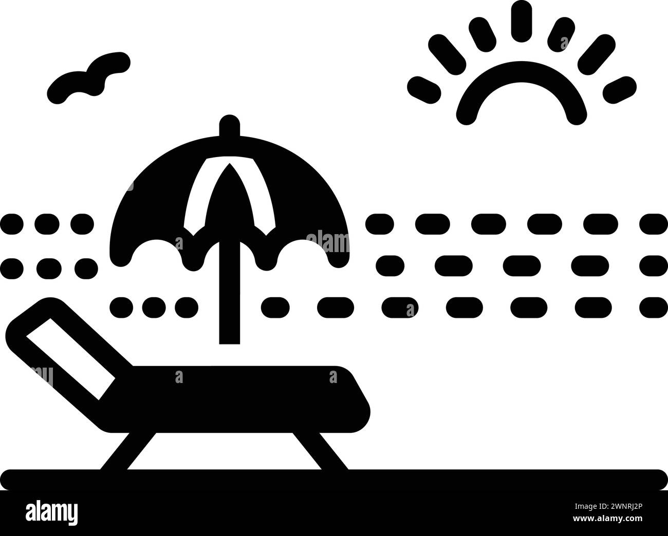 Icona per la costa, il sole Illustrazione Vettoriale